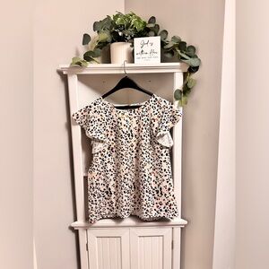 SHEIN Multicolor Ruffle Sleeve Blouse